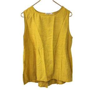 Luala Pyjamas Silk Mustard Sleeveless Button Back‎ Top 2XL